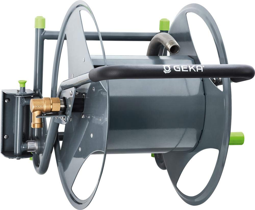 GEKA plus Schlauchabroller P40 (für Trinkwasser, Gestell pulverbeschichtetes Stahlrohr, Anschlüsse G 3/4", 4 Stufen arretierbar, Wandmontage) 42.8602.9