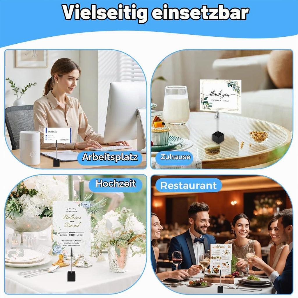20 Stück Fotohalter mit Klammern, Memo Clip Halter Ständer, Zettelhalter