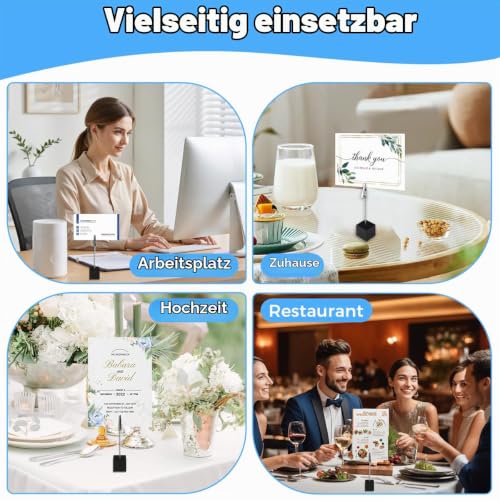 20 Stück Fotohalter mit Klammern, Memo Clip Halter Ständer, Zettelhalter