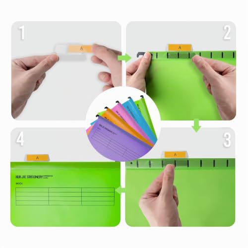 25 Stück A4 Hängemappen, Polypropylen Hängeregister Mappen