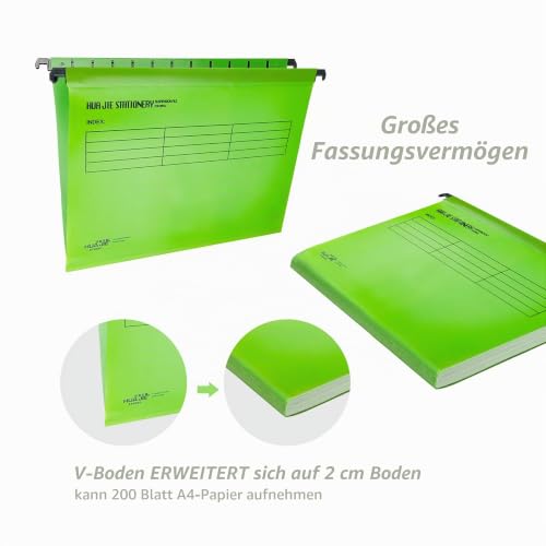 25 Stück A4 Hängemappen, Polypropylen Hängeregister Mappen