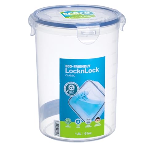 LocknLock PP Classic Frischhaltedose Rund, 1,8 L, Ø 14,2 x 18,6 cm, Gefrier-& Kühlschrank Organizer, Spülmaschinen-& Mikrowellengeeignet