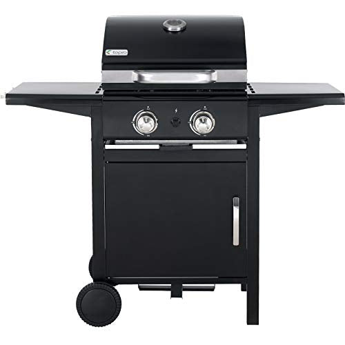 tepro Gasgrill Mayfield 2 mit 2 hochwertigen, leistungsstarken Edelstahlbrennern, verchromten Grillrosten (Rost-in-Rost-System), großer Warmhaltefläche, integriertem Thermometer im Deckel und praktisc