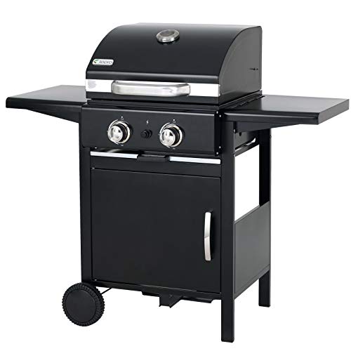 tepro Gasgrill Mayfield 2 mit 2 hochwertigen, leistungsstarken Edelstahlbrennern, verchromten Grillrosten (Rost-in-Rost-System), großer Warmhaltefläche, integriertem Thermometer im Deckel und praktisc