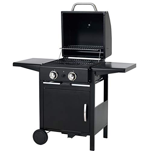 tepro Gasgrill Mayfield 2 mit 2 hochwertigen, leistungsstarken Edelstahlbrennern, verchromten Grillrosten (Rost-in-Rost-System), großer Warmhaltefläche, integriertem Thermometer im Deckel und praktisc