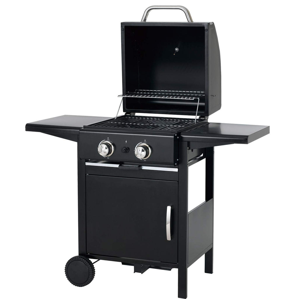 tepro Gasgrill Mayfield 2 mit 2 hochwertigen, leistungsstarken Edelstahlbrennern, verchromten Grillrosten (Rost-in-Rost-System), großer Warmhaltefläche, integriertem Thermometer im Deckel und praktisc