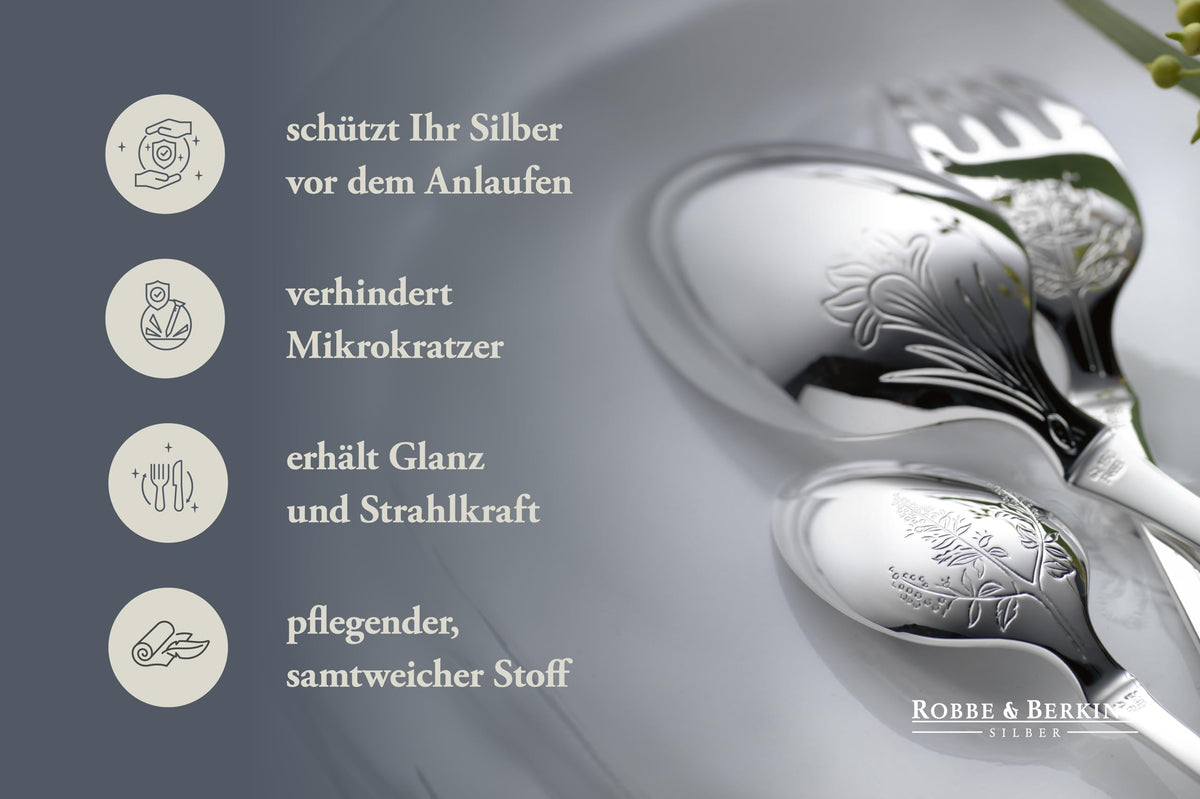 Robbe & Berking Silberbesteck-Abdecktuch für 185-teilige Bestecke | Anlaufschutz aus samtweichem Baumwollflanell, 51,5 x 38,5 cm