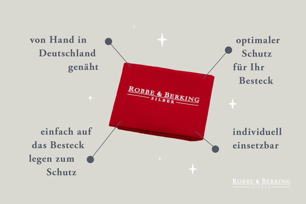 Robbe & Berking Silberbesteck-Abdecktuch für 185-teilige Bestecke | Anlaufschutz aus samtweichem Baumwollflanell, 51,5 x 38,5 cm