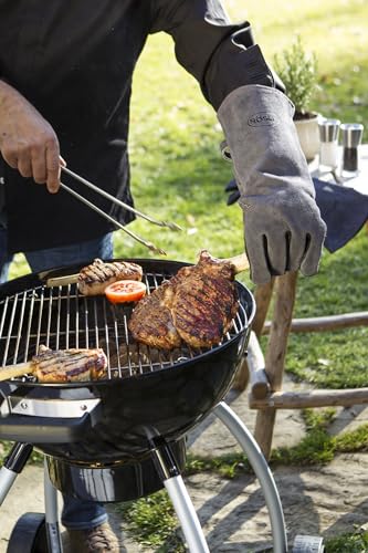 RÖSLE Holzkohle-Kugelgrill No.1 Sport F50, Hochwertiger Kohlegrill mit einstellbarer Luftzufuhr, Deckelscharnier, Deckelthermometer, stabiler Ablage, extra großer Grillfläche und Grillraum