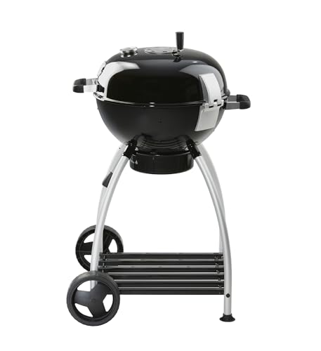 RÖSLE Holzkohle-Kugelgrill No.1 Sport F50, Hochwertiger Kohlegrill mit einstellbarer Luftzufuhr, Deckelscharnier, Deckelthermometer, stabiler Ablage, extra großer Grillfläche und Grillraum
