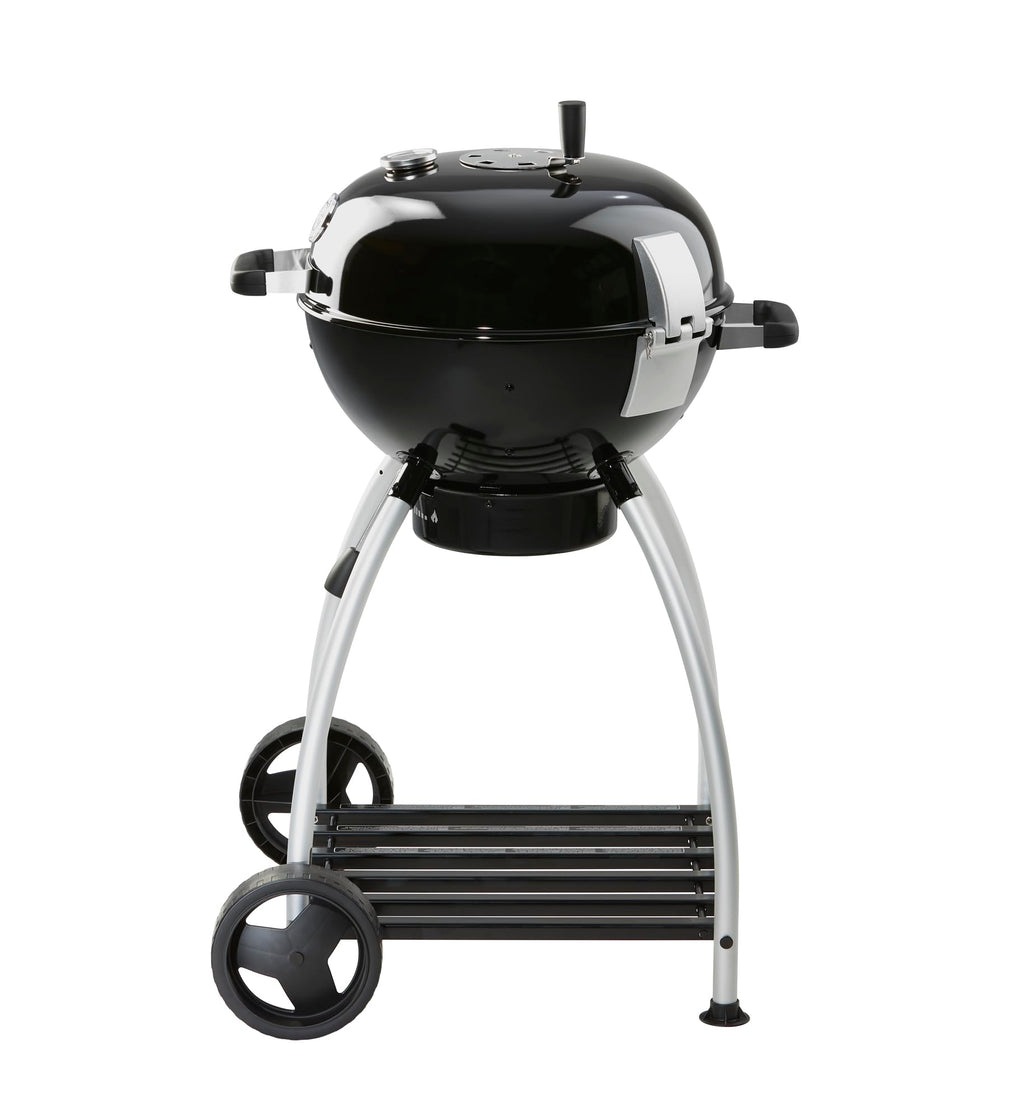 RÖSLE Holzkohle-Kugelgrill No.1 Sport F50, Hochwertiger Kohlegrill mit einstellbarer Luftzufuhr, Deckelscharnier, Deckelthermometer, stabiler Ablage, extra großer Grillfläche und Grillraum