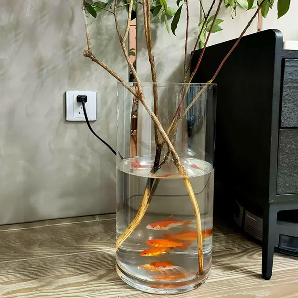 TSKDKIT Glas Blumenvase Modern Zylinder Vase, Handgemacht Kristall Vasen 40cm Hoch, Kerzenhalter Glas Blumenblume Pflanzenbehälter für Home Office Dekor, Tischdeko, Geburtstagsgeschenk