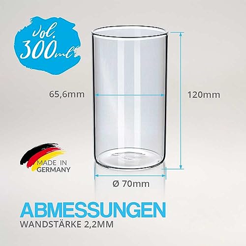 Tuuters 2 Stück Windlicht Glas mit Boden (120 x Ø 70 mm) Glaszylinder klar
