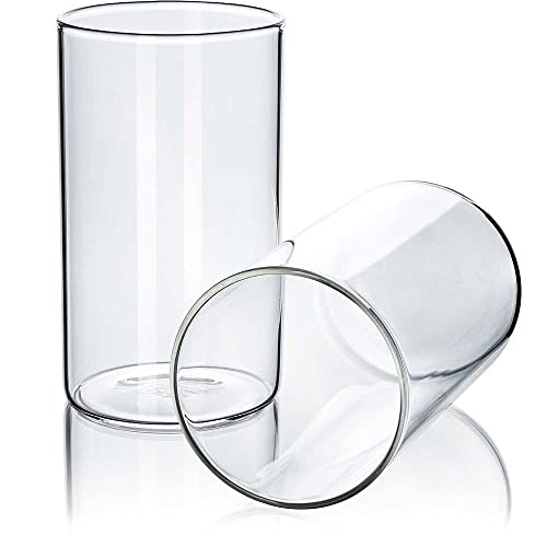 Tuuters 2 Stück Windlicht Glas mit Boden (120 x Ø 70 mm) Glaszylinder klar