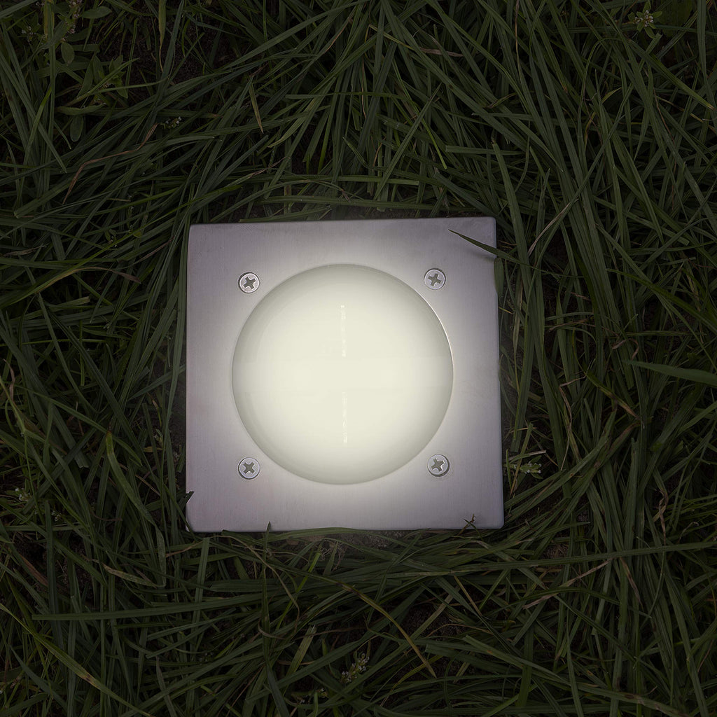Smartwares Carlo Bodeneinbaustrahler - Solarbetrieben - Tag-/Nacht-Sensor, Silber