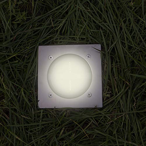 Smartwares Carlo Bodeneinbaustrahler - Solarbetrieben - Tag-/Nacht-Sensor, Silber