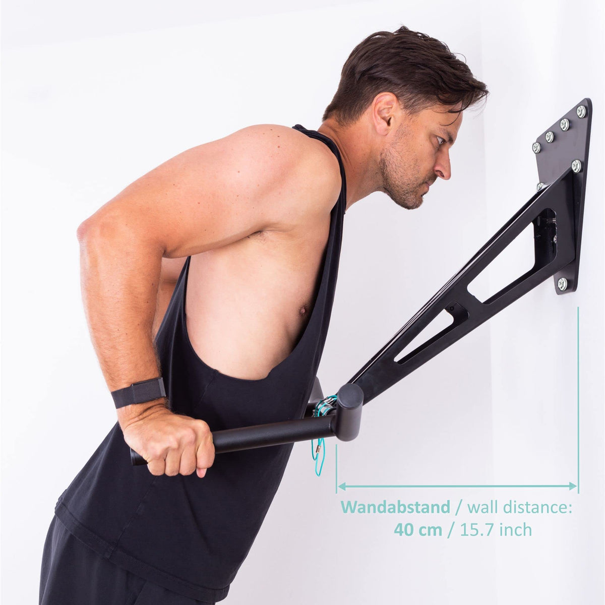 PULLUP & DIP Premium Klimmzugstange und Dip Stange, Mobil für Wand und Befestigung an Baum & Pfosten, für zu Hause + Outdoor im Garten, Hochwertige Qualität, Über 35 Übungen