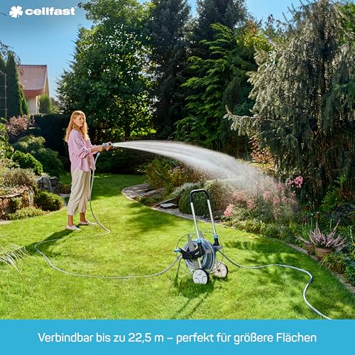 CELLFAST Gartenschlauch Sprüchschlauch Dreikanalbewässerungsschlauch Set Mit Verbindungsstücken Tropfschlauch Garn UV Beständig Perlschlauch Komplett Bewässerungssystem 1 2 Zoll 15 Meter Spring