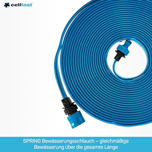 CELLFAST Gartenschlauch Sprüchschlauch Dreikanalbewässerungsschlauch Set Mit Verbindungsstücken Tropfschlauch Garn UV Beständig Perlschlauch Komplett Bewässerungssystem 1 2 Zoll 15 Meter Spring