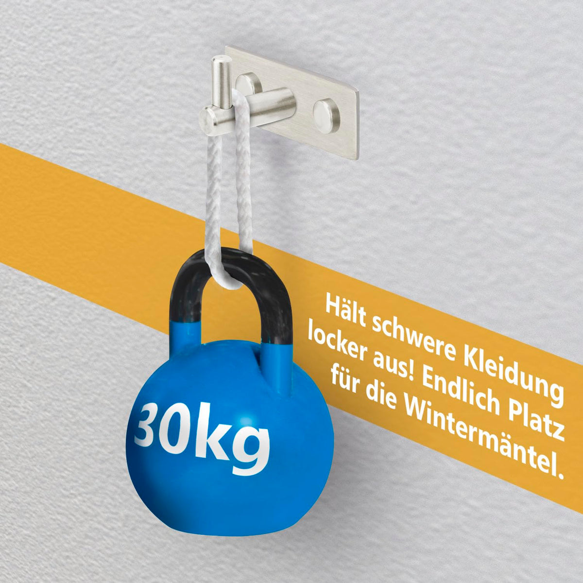 Stahlia Hakenleiste EDELSTAHL gebürstet Garderobenleiste 8x Haken (L: 615mm) Modell:JULIA Wandgarderobe mit 1/4/6/8/10 Kleiderhaken Garderobenhaken Wandhaken