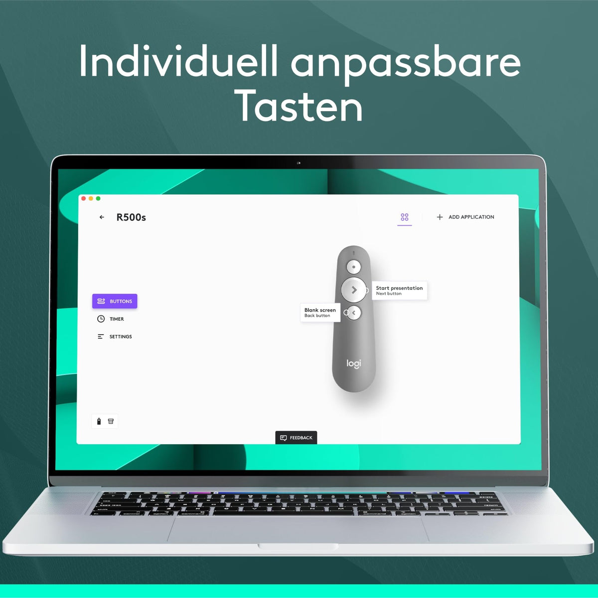 Logitech R500s Presenter mit Laser Klasse 1 für Bluetooth und USB