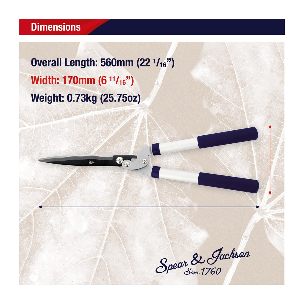 Spear & Jackson 8170RS Razorsharp Getriebe-Heckenschere – Einfaches Schneiden von Hecken & Sträuchern, 200 mm PTFE-beschichtete Kohlenstoffstahlklingen, Getriebeantrieb, Aluminiumgriffe mit Softgriff