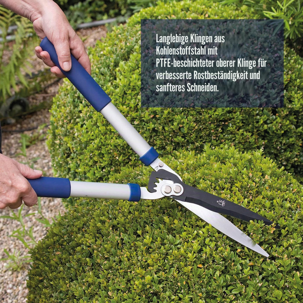 Spear & Jackson 8170RS Razorsharp Getriebe-Heckenschere – Einfaches Schneiden von Hecken & Sträuchern, 200 mm PTFE-beschichtete Kohlenstoffstahlklingen, Getriebeantrieb, Aluminiumgriffe mit Softgriff
