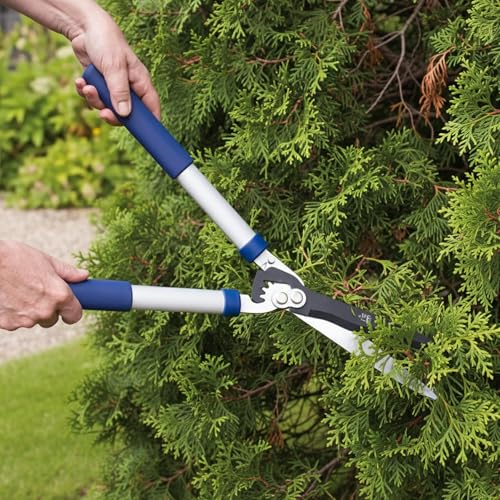 Spear & Jackson 8170RS Razorsharp Getriebe-Heckenschere – Einfaches Schneiden von Hecken & Sträuchern, 200 mm PTFE-beschichtete Kohlenstoffstahlklingen, Getriebeantrieb, Aluminiumgriffe mit Softgriff