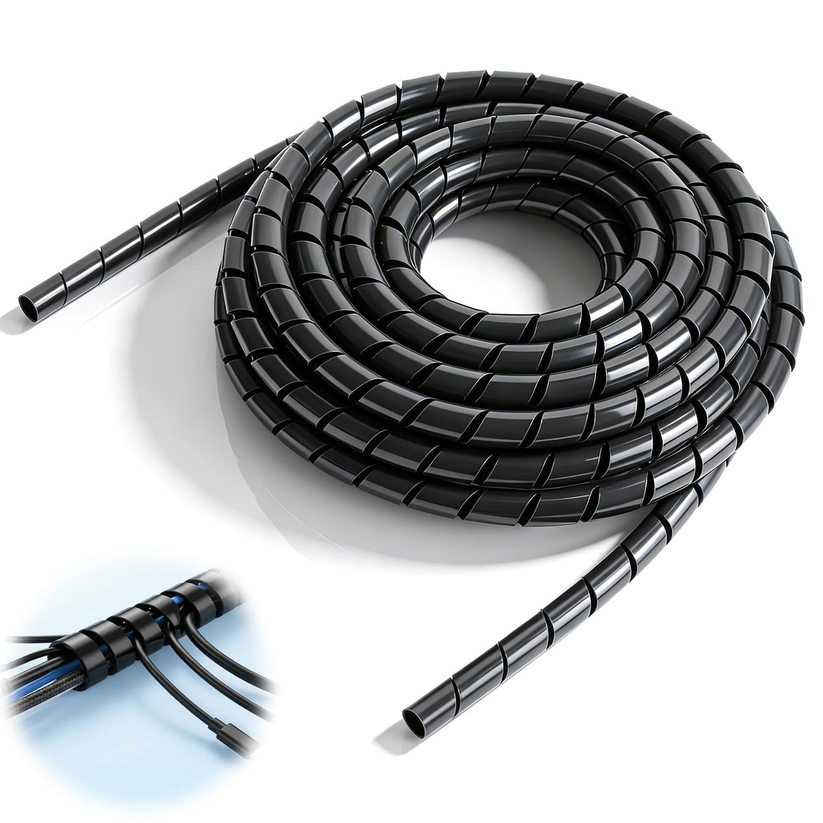 Kabelspirale 8mm x 12m Schwarz