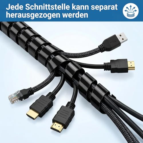 Kabelspirale 8mm x 12m Schwarz