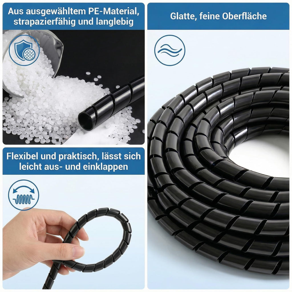 Kabelspirale 8mm x 12m Schwarz