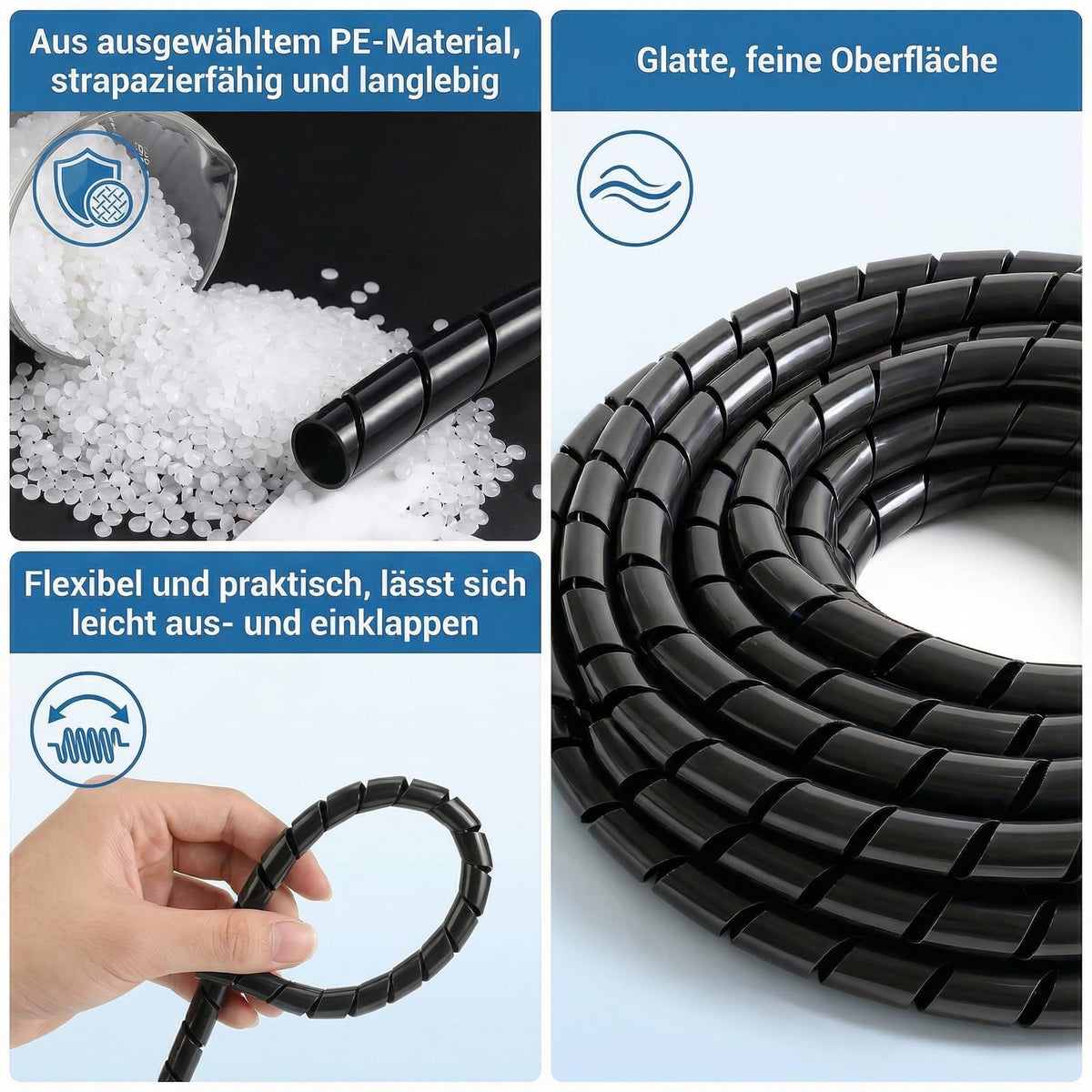 Kabelspirale 8mm x 12m Schwarz