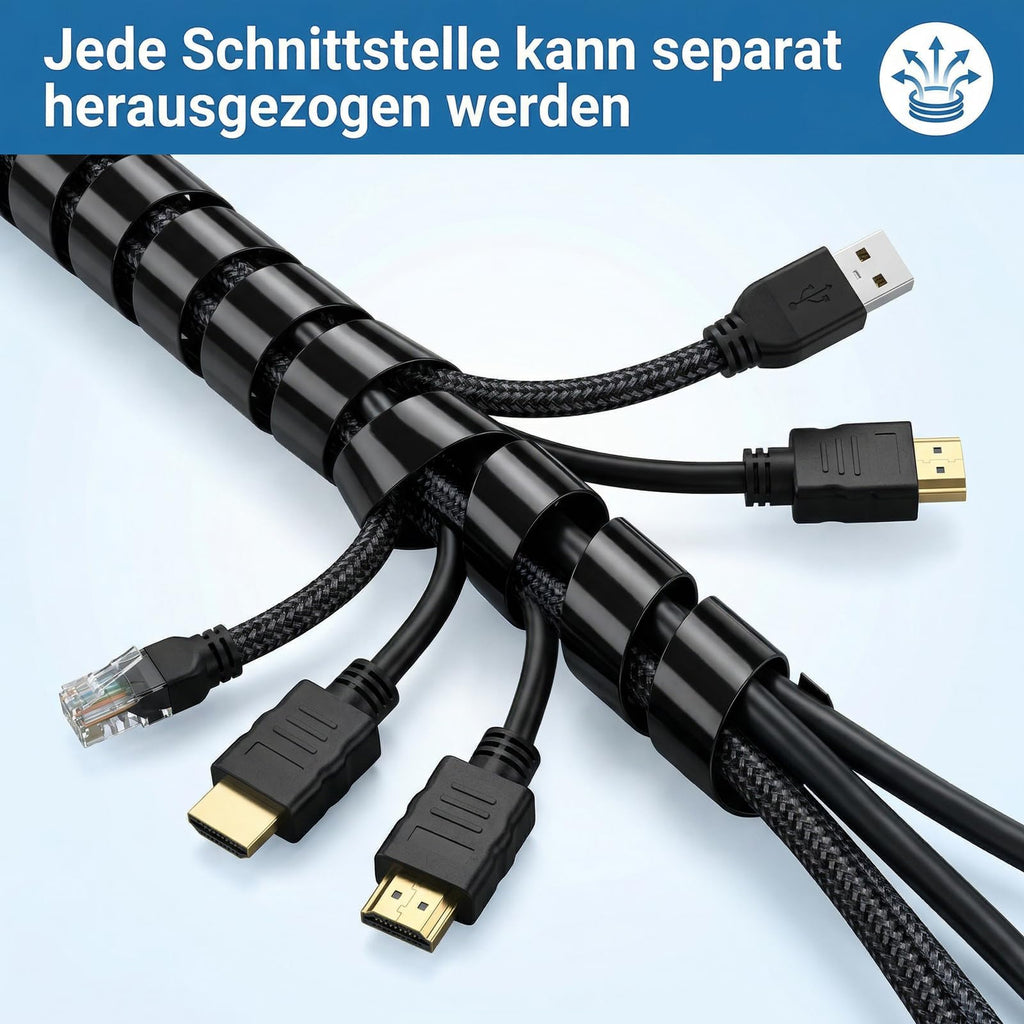 Kabelspirale 8mm x 12m Schwarz