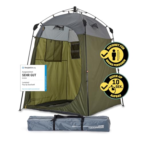 Lumaland Premium Duschzelt | Toilettenzelt für Indoor & Outdoor | Mobiles Umkleidezelt & Lagerzelt | Zelt für Tierfotografie | Ideal zum Campen, Festival & zum Angeln | Wasserdicht & Windfest