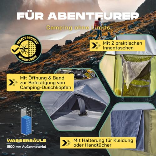Lumaland Premium Duschzelt | Toilettenzelt für Indoor & Outdoor | Mobiles Umkleidezelt & Lagerzelt | Zelt für Tierfotografie | Ideal zum Campen, Festival & zum Angeln | Wasserdicht & Windfest
