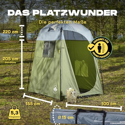Lumaland Premium Duschzelt | Toilettenzelt für Indoor & Outdoor | Mobiles Umkleidezelt & Lagerzelt | Zelt für Tierfotografie | Ideal zum Campen, Festival & zum Angeln | Wasserdicht & Windfest
