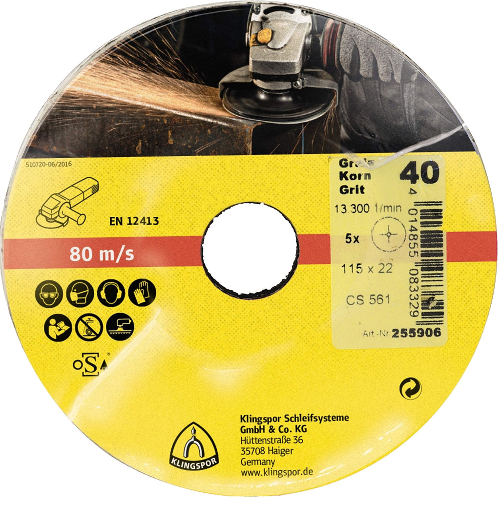 Klingspor 11013 - Fiberscheibe für Stahl, NE -Metalle, Kunststoff - FI|CS561|40|S|30|125X22 - Inhalt: 25 Stück