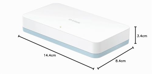 D-Link DGS-1008D 8-Port Gigabit Switch Desktop (10/100/1000 Mbit/s, bis zu 2000 Mbit/s pro Port im Full-Duplex-Modus, lüfterlos)