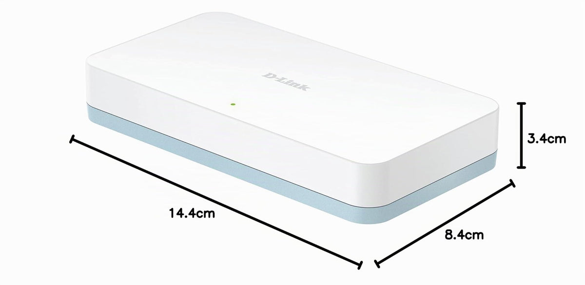 D-Link DGS-1008D 8-Port Gigabit Switch Desktop (10/100/1000 Mbit/s, bis zu 2000 Mbit/s pro Port im Full-Duplex-Modus, lüfterlos)