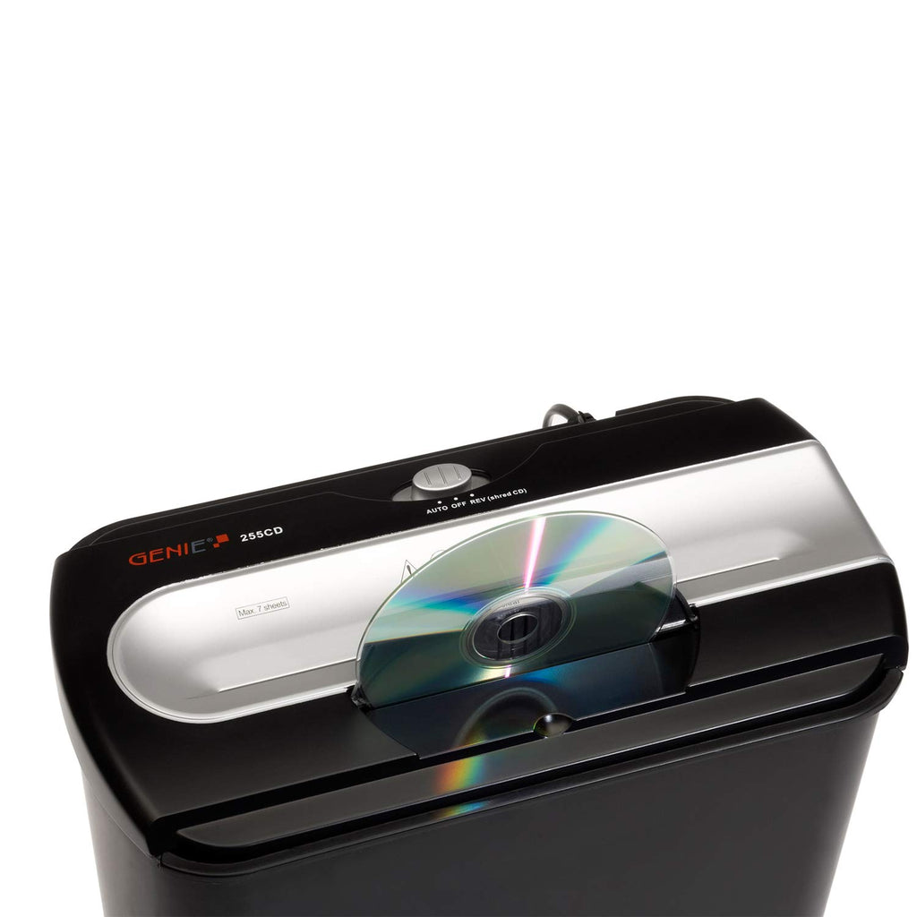GENIE 255 CD Aktenvernichter, Silber/Schwarz, bis zu 7 Blatt