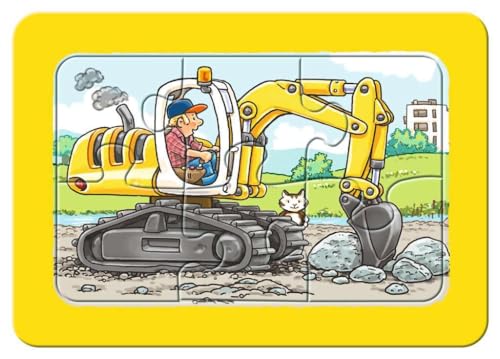 Ravensburger Puzzle Bagger, Traktor und Kipplader - 6 Teile Puzzle