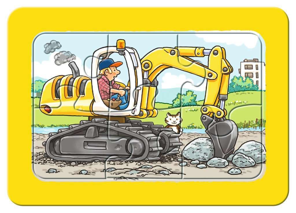 Ravensburger Puzzle Bagger, Traktor und Kipplader - 6 Teile Puzzle
