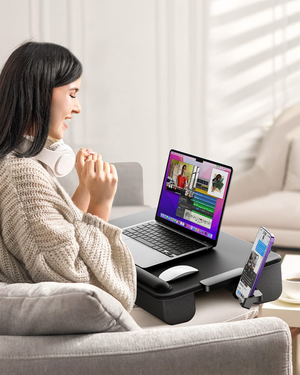 Saiji Laptopkissen für Schoß – Lapdesk verbesserter Handgelenkstütze