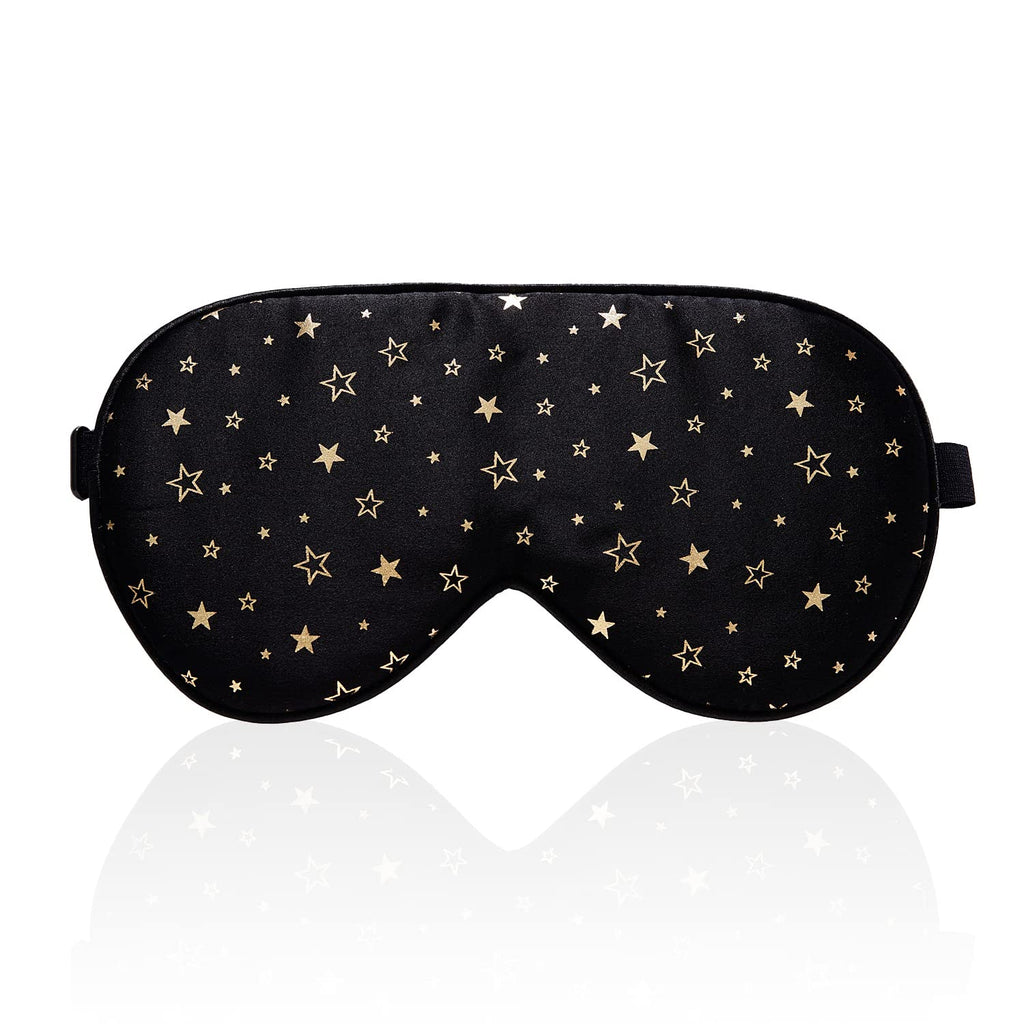 townssilk 100% Seiden-Schlafmaske mit verstellbaren Bändern, bequeme und super weiche Augenmaske ultimative Schlafhilfe, Augenbinde goldener Stern