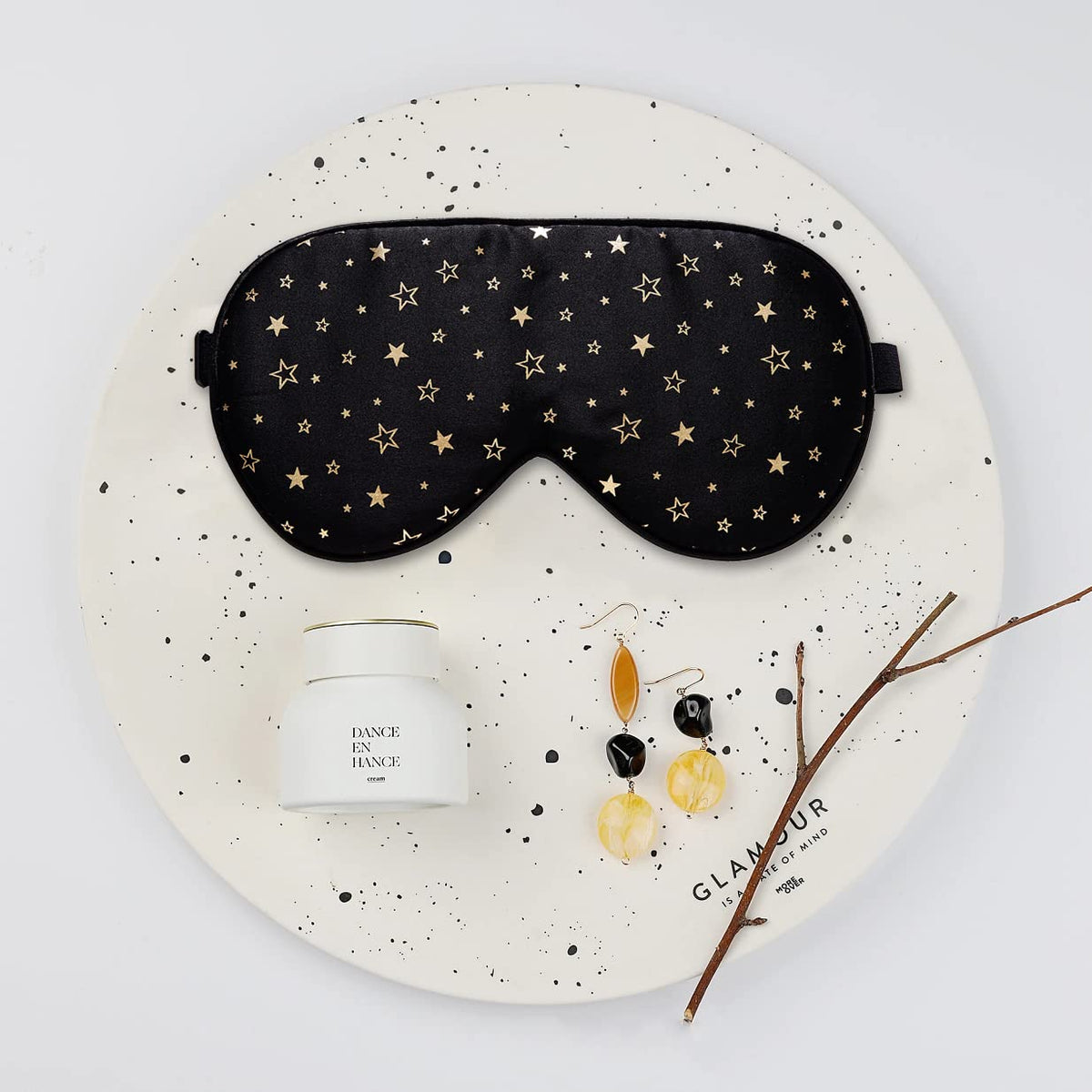 townssilk 100% Seiden-Schlafmaske mit verstellbaren Bändern, bequeme und super weiche Augenmaske ultimative Schlafhilfe, Augenbinde goldener Stern