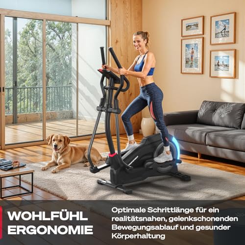Sportstech, Crosstrainer für Zuhause + 24 kg Schwungmasse, stabil CX700