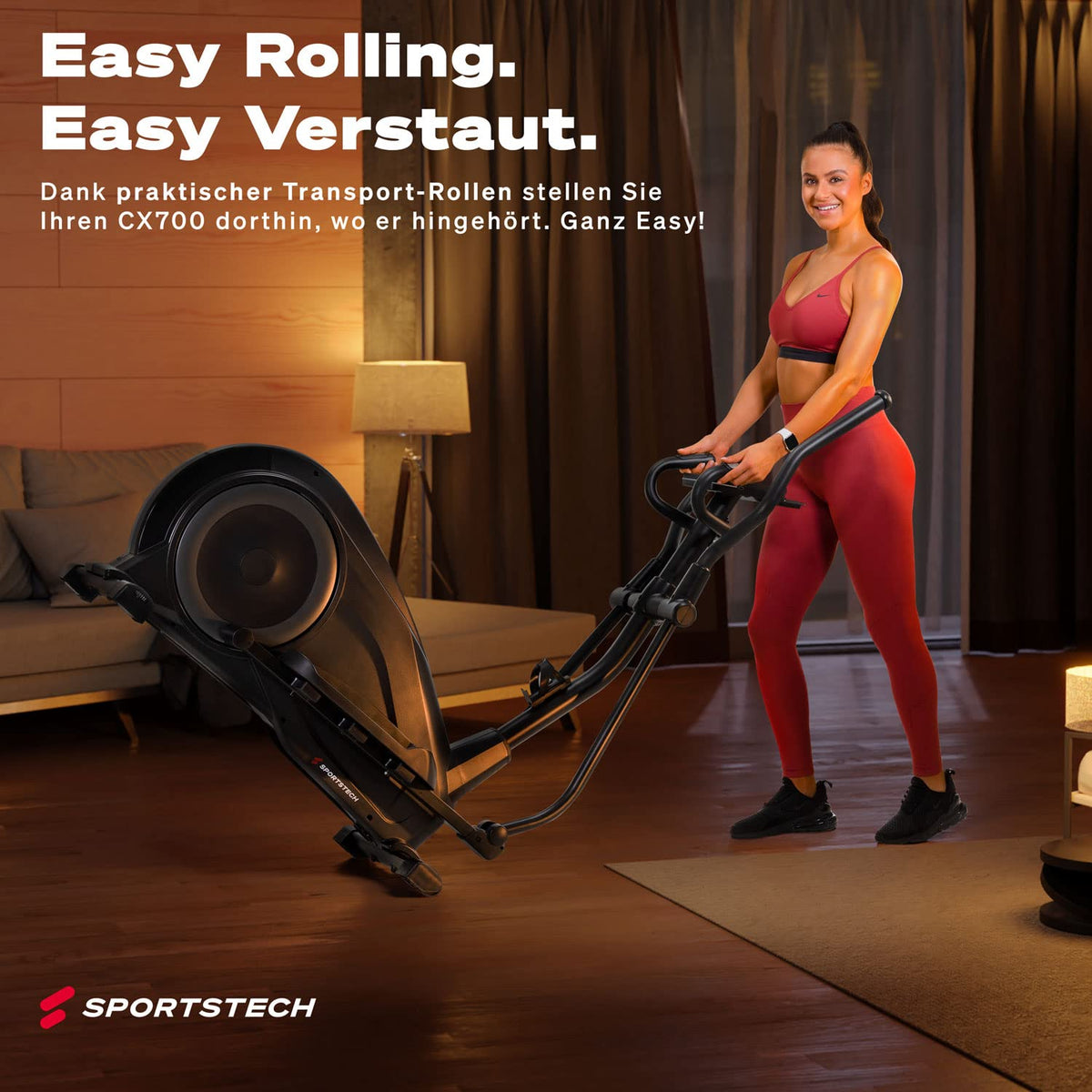 Sportstech, Crosstrainer für Zuhause + 24 kg Schwungmasse, stabil CX700
