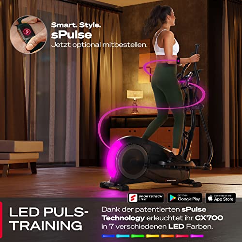 Sportstech, Crosstrainer für Zuhause + 24 kg Schwungmasse, stabil CX700