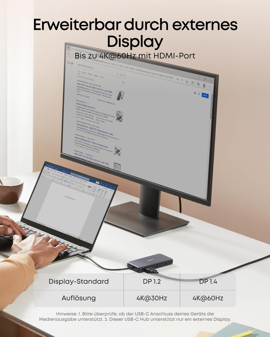 Anker 555 USB-C Docking Hub (8-in-1) PowerExpand Adapter, 4K 60Hz HDMI