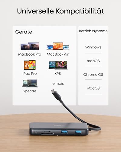 Anker 555 USB-C Docking Hub (8-in-1) PowerExpand Adapter, 4K 60Hz HDMI